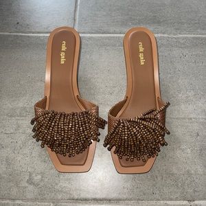 Super Cute 38 1/2 Cult Gaia Raffia Beaded Fringe Uma Heel. Brand New!